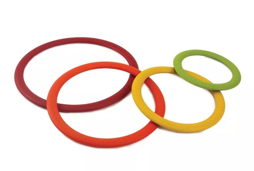 Rachel Ray 8-Count Silicone Trivets Multi-Color Concentric Circles