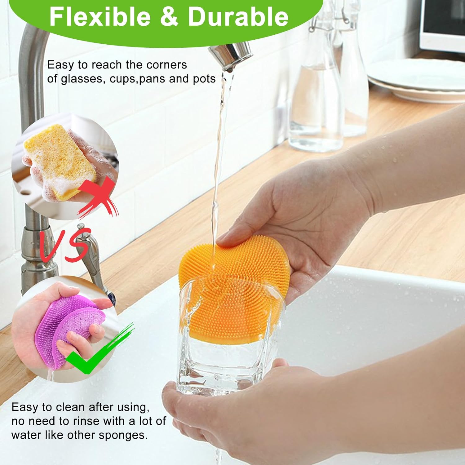  Silicone Dish Scrubber