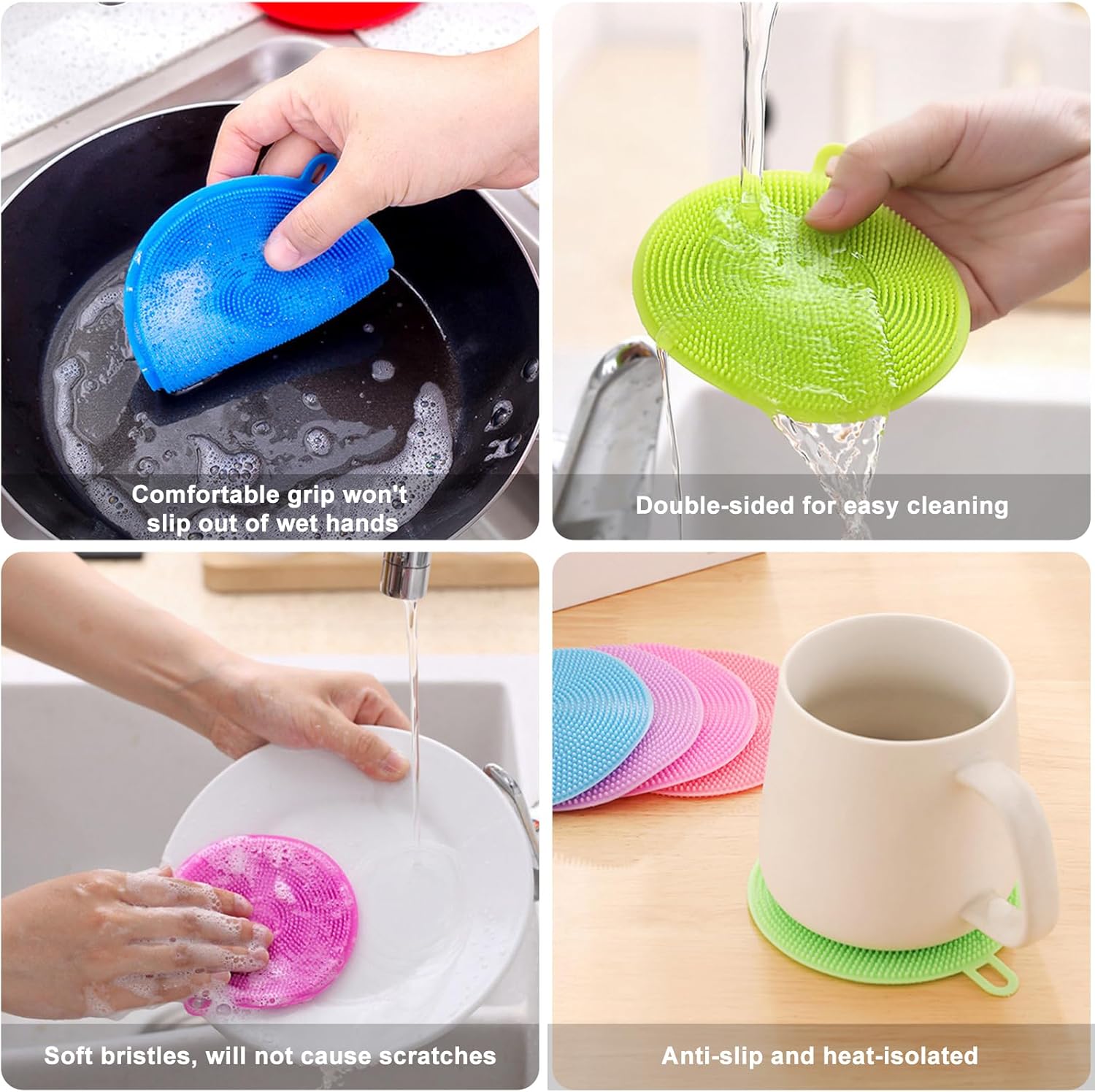  Silicone Dish Scrubber