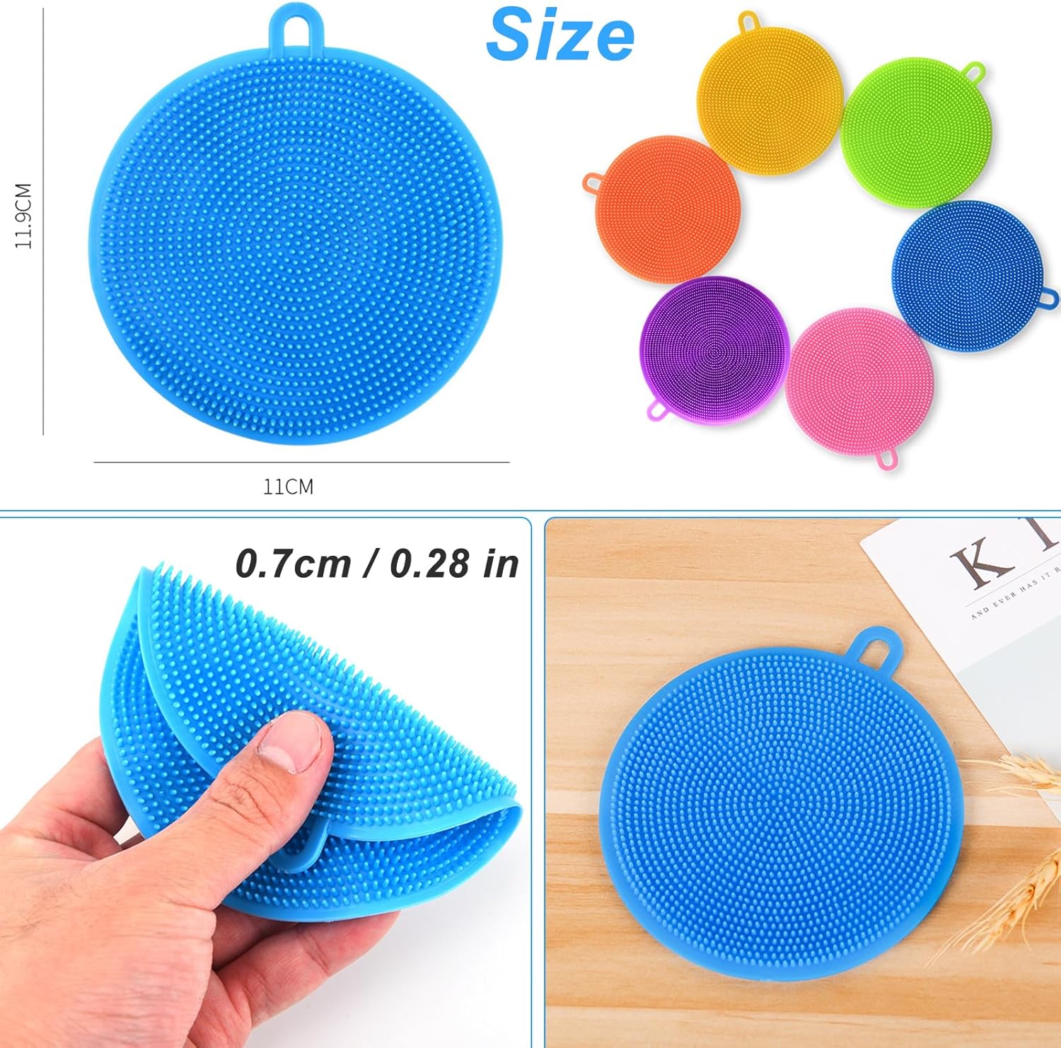  Silicone Dish Scrubber