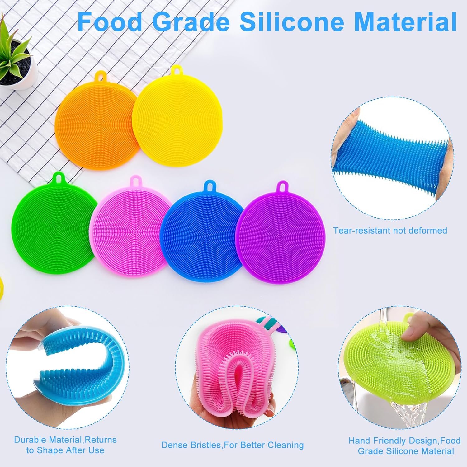  Silicone Dish Scrubber