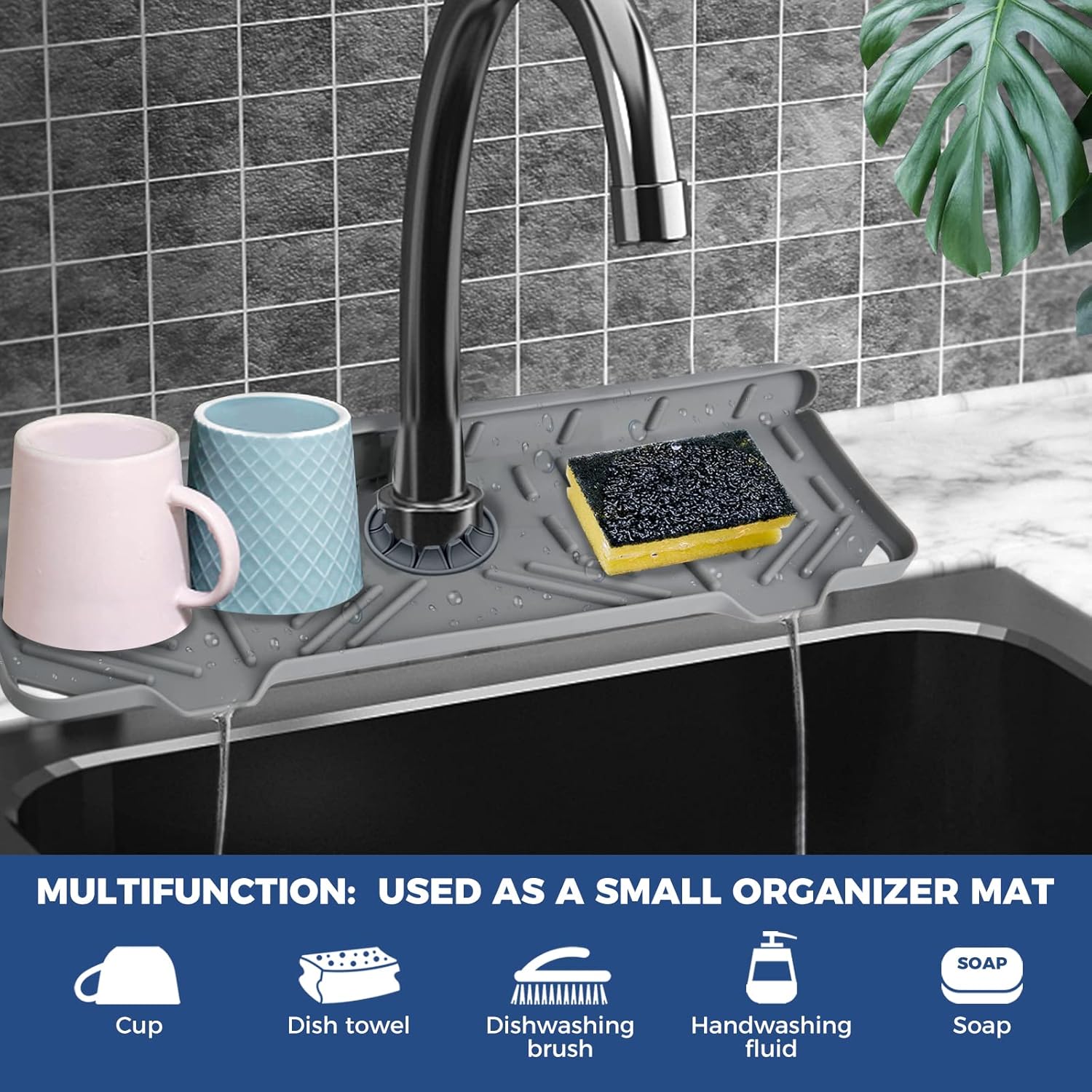  Silicone Faucet Handle Drip Catcher Tray Mat