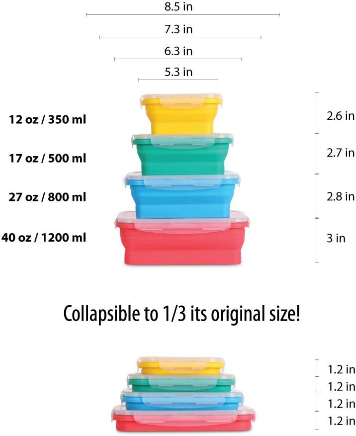  Collapsible silicone food storage