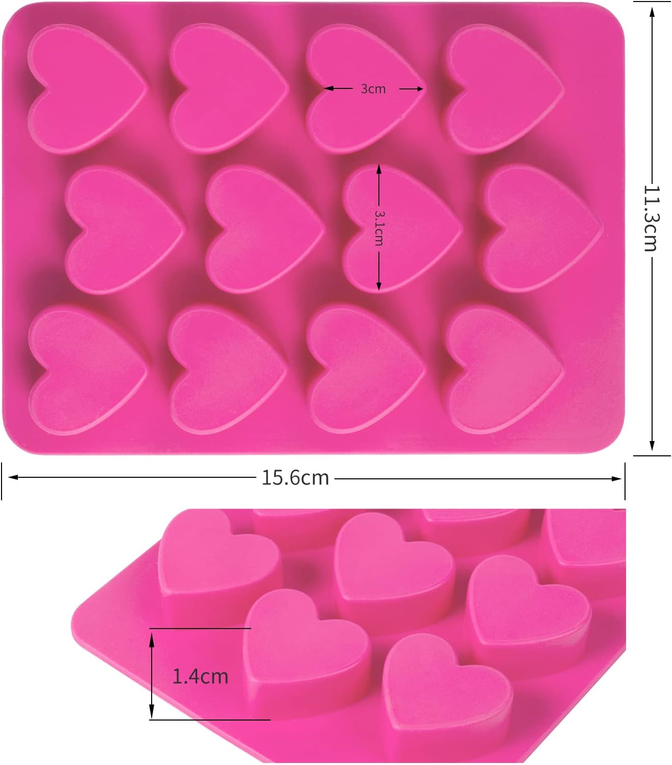 Silicone Chocolate Mold with Heart Shape